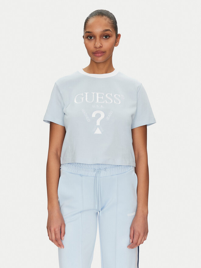 Guess Guess Camiseta V5GI18 I3Z14 Celeste Boxy Fit