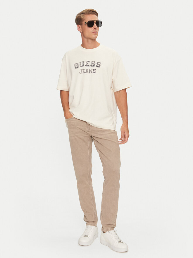 Guess Guess Marškinėliai M4BI78 K8FQ4 Écru Oversize