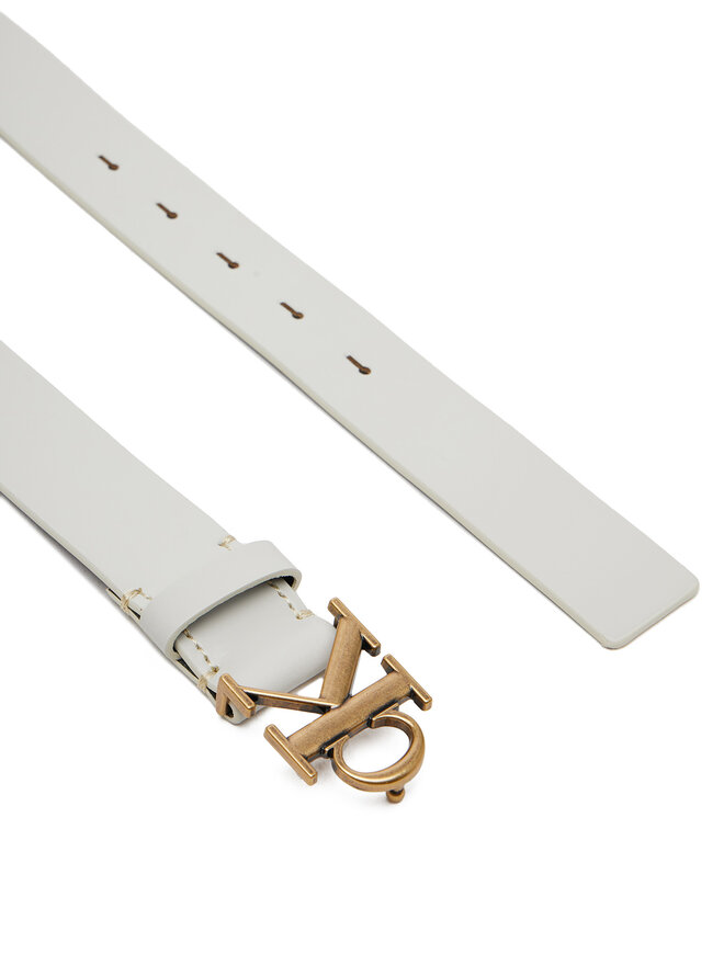 Calvin Klein Jeans Pasek Damski Calvin Klein Jeans Monogram Placque Buckle 30Mm LV04K7002G Biały