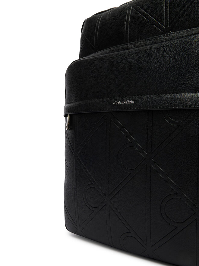 Calvin Klein Umhängetasche Calvin Klein Emblem Aop Emboss Slim Square Bp LV04D3328G Schwarz