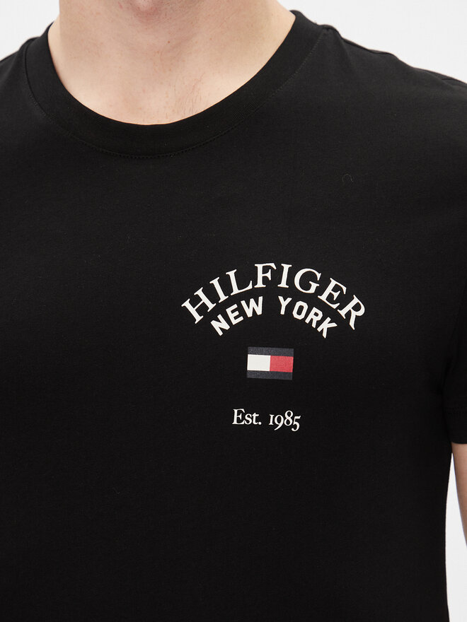 Tommy Hilfiger Tommy Hilfiger Marškinėliai Arch Varsity Tee MW0MW33689 Juoda Regular Fit