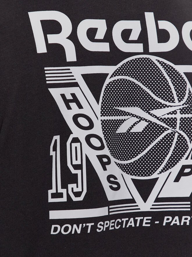 Reebok Reebok Marškinėliai Basketball IB2123 Juoda Regular Fit