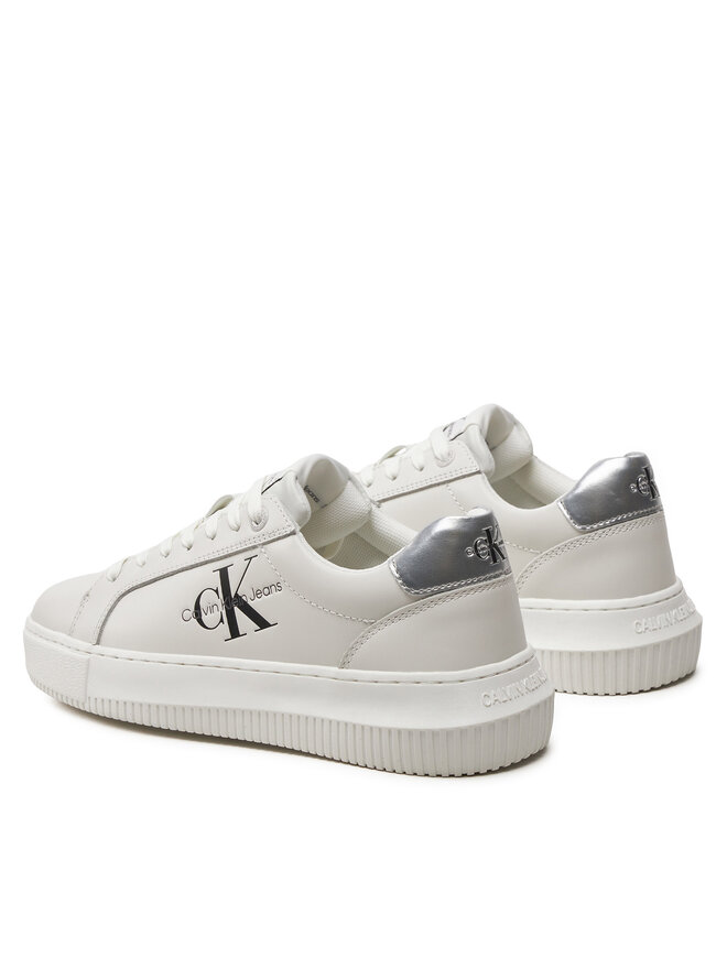 Calvin Klein Jeans Αθλητικά Calvin Klein Jeans Chunky Cupsole Laceup Lth Ml Mtl YW0YW01476 Λευκό