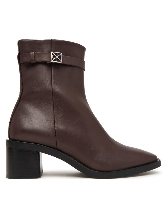 Calvin Klein Stiefeletten Calvin Klein Block Heel Ank Boot Lth Hdw HW0HW03171 Braun