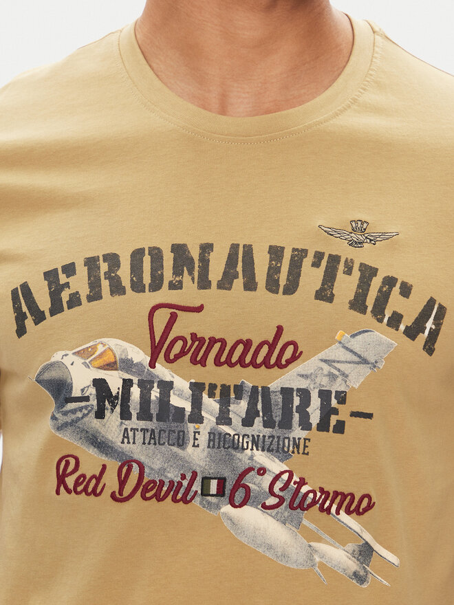 Aeronautica Militare Aeronautica Militare Camiseta 251TS2406J641 Beis Regular Fit