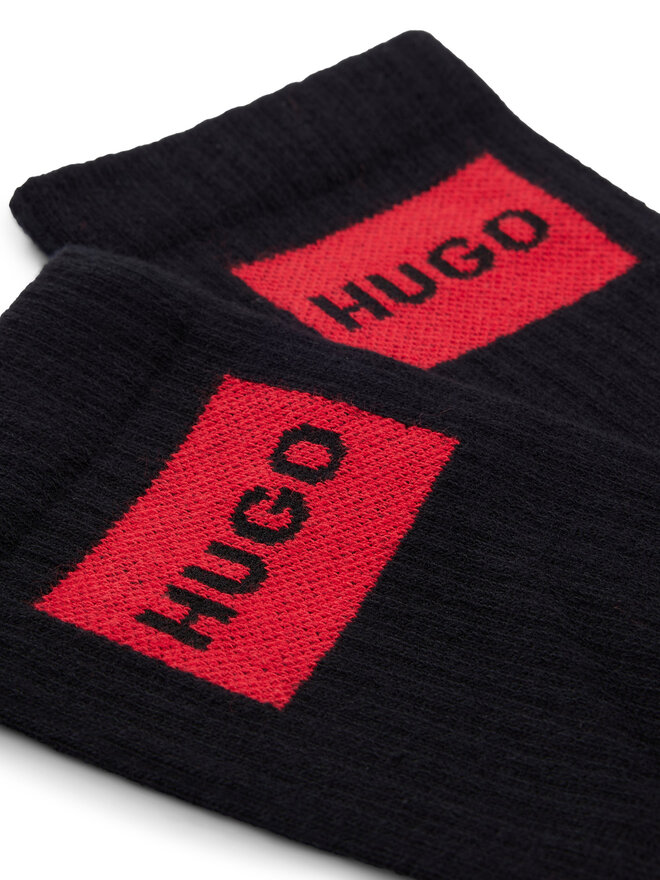 HUGO Set od 2 para muških visokih čarapa Hugo 50510640 Crna