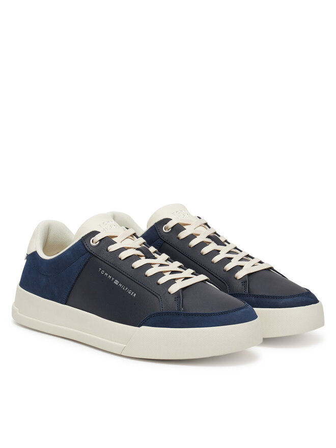 Tommy Hilfiger Sneakersy Tommy Hilfiger Court Mix Lnubuck FM0FM05410 Tmavomodrá
