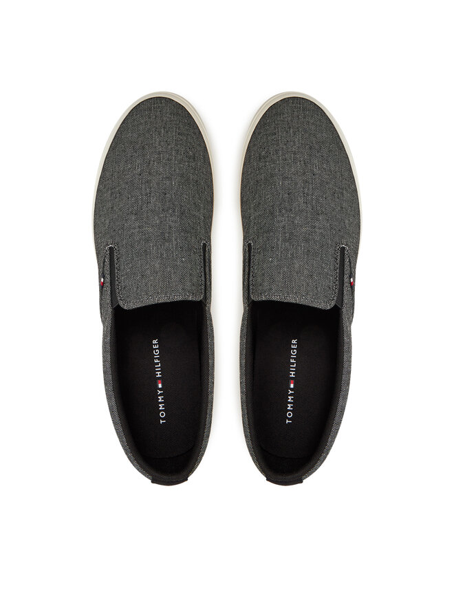 Tommy Hilfiger Гуменки Tommy Hilfiger Th Hi Vulc Low Slip On Ch FM0FM05390 Сив