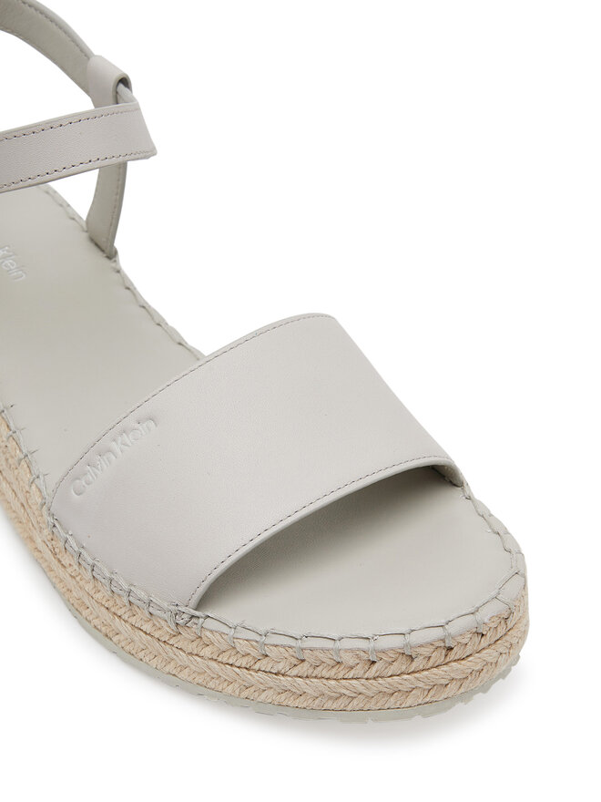 Calvin Klein Εσπαντρίγιες Calvin Klein Wedge Rope Sandal Lth HW0HW02546 Λευκό