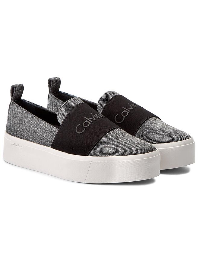 Sneakers aus Stoff Calvin Klein Jacinta E5873 Silberfarben eschuhe