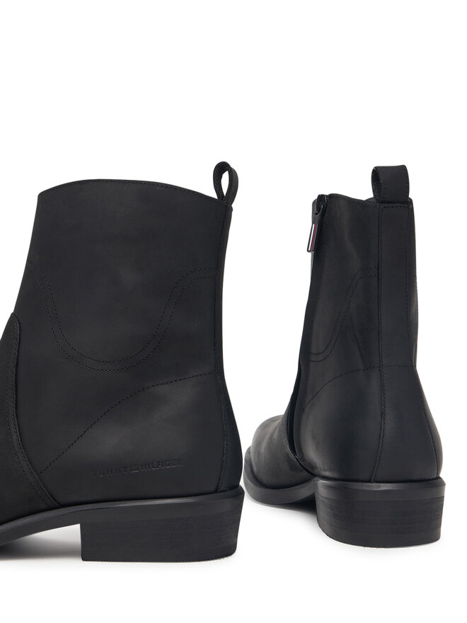 Tommy Hilfiger Stiefeletten Tommy Hilfiger Hilfiger Dressy Lth Biker Boot FM0FM06077 Schwarz