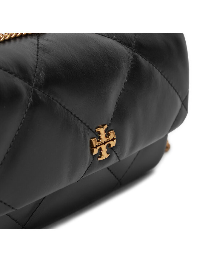 Tory Burch Дамска чанта Tory Burch Mini Kira Diamond Quilt Flap Bag 154710 Черен