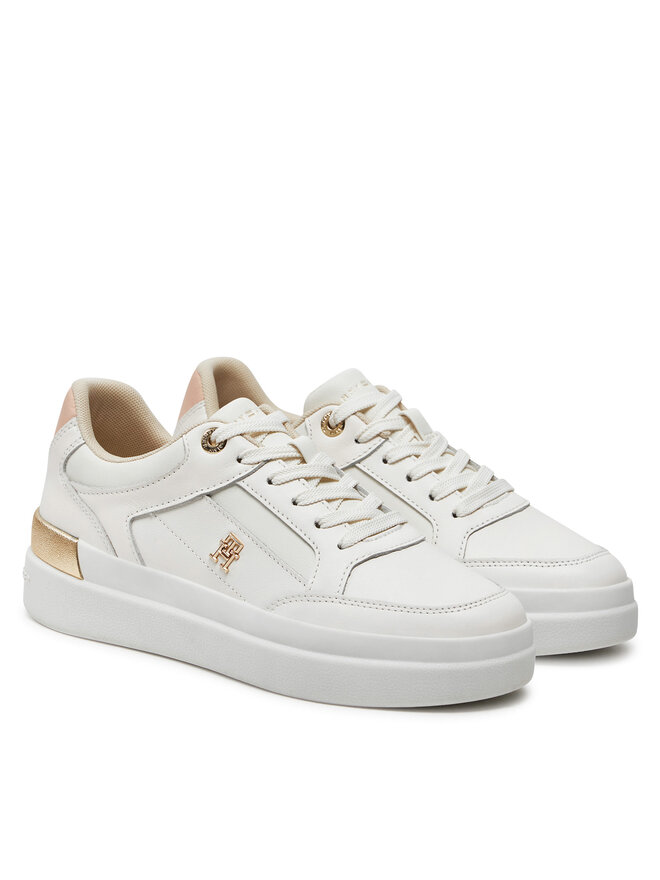 Tommy Hilfiger Sneakers Tommy Hilfiger Lux Hardware Court Sneaker FW0FW07997 Écru