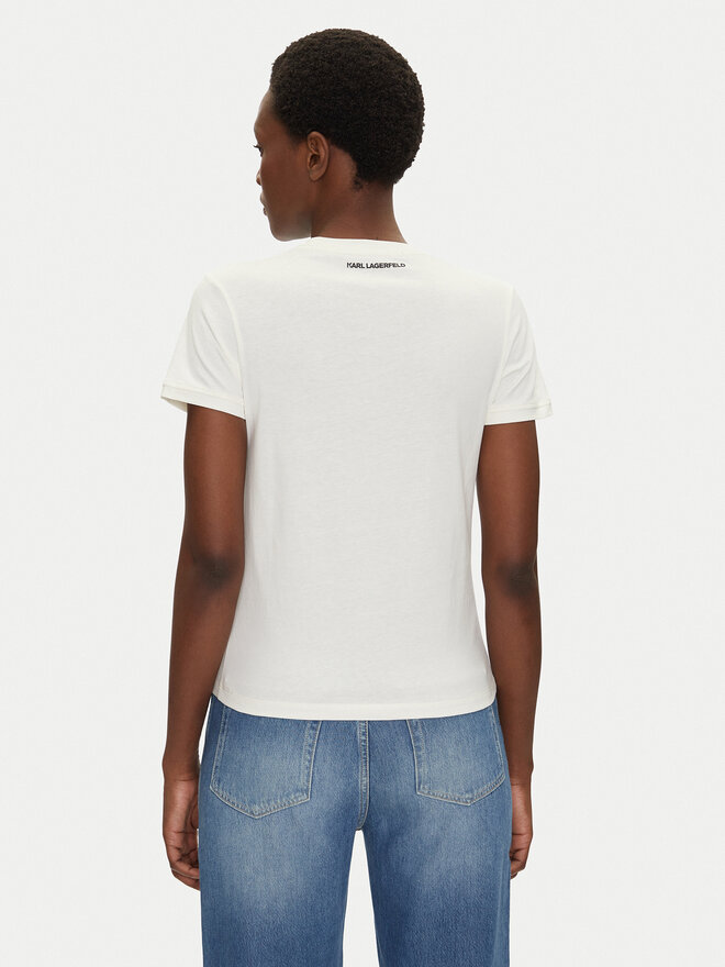 KARL LAGERFELD KARL LAGERFELD Camiseta A2W17112 Écru Regular Fit