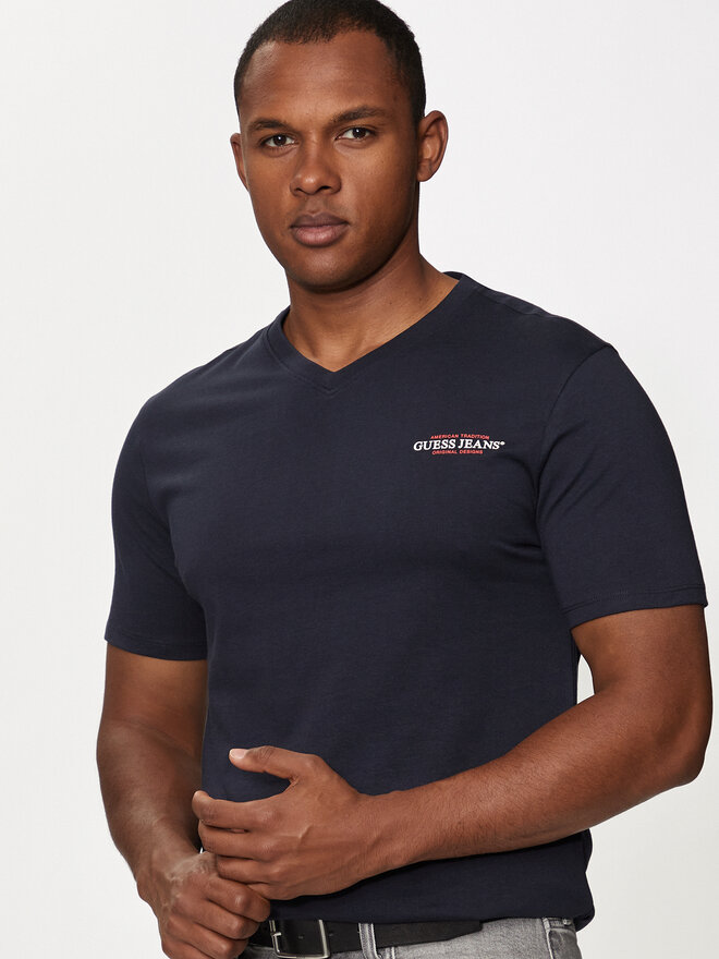 Guess Jeans Guess Jeans Camiseta M4YI50 K8HM0 Azul marino Slim Fit