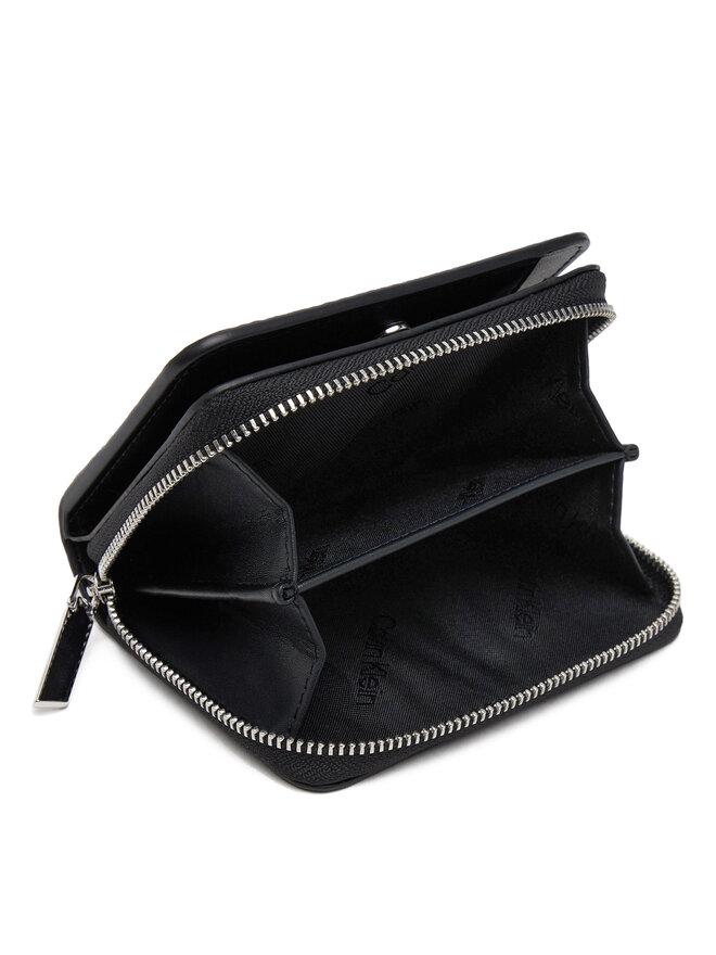 Calvin Klein Pequeña cartera de mujer Calvin Klein Ck Must Medium Zip Around_Mono K60K612942 Negro