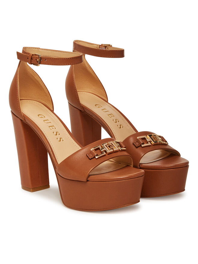 Guess Sandały Guess FLJSET LEA03 Brązowy