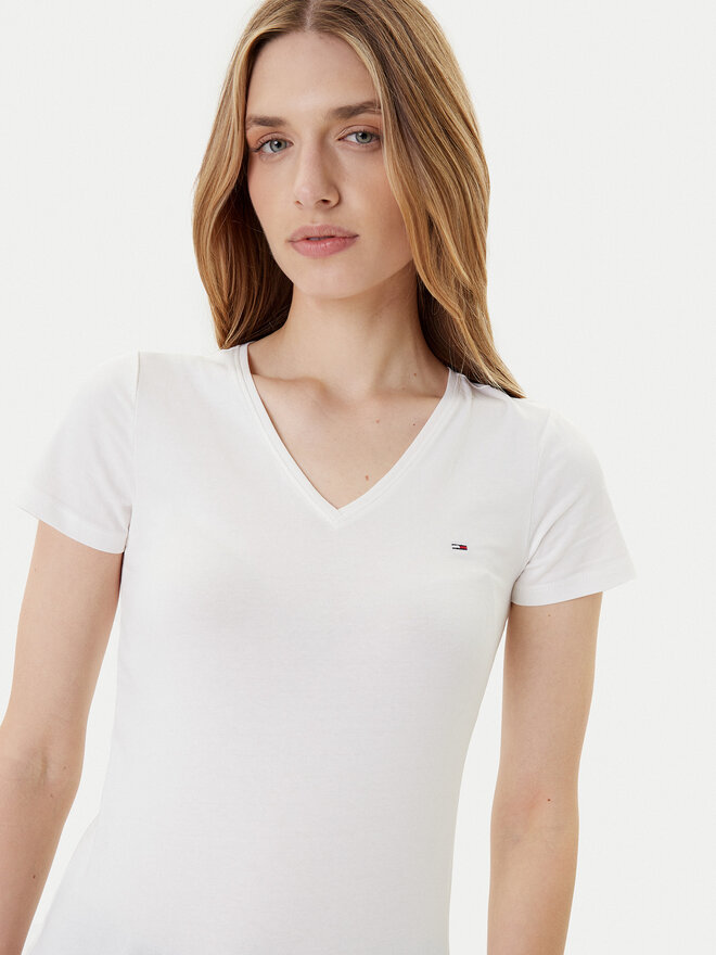 Tommy Jeans Tommy Jeans Marškinėliai Tjw Skinny Stretch DW0DW09197 Balta Slim Fit