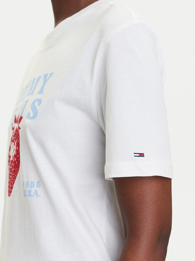 Tommy Jeans Tommy Jeans T-Shirt Strawberry DW0DW20894 Weiß Relaxed Fit