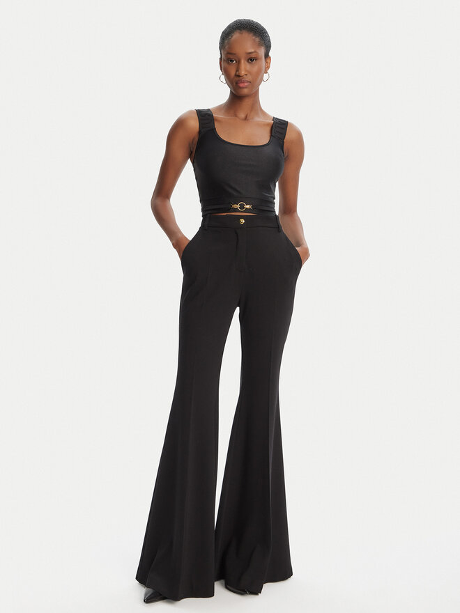 Just Cavalli Just Cavalli Top Crop Element 79PAM2A6 Schwarz Slim Fit