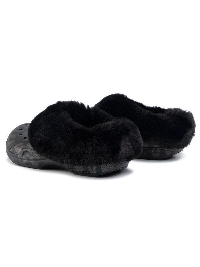Crocs Тапочки Crocs Classic Mammoth Luxemetallic C 205921 Чорний