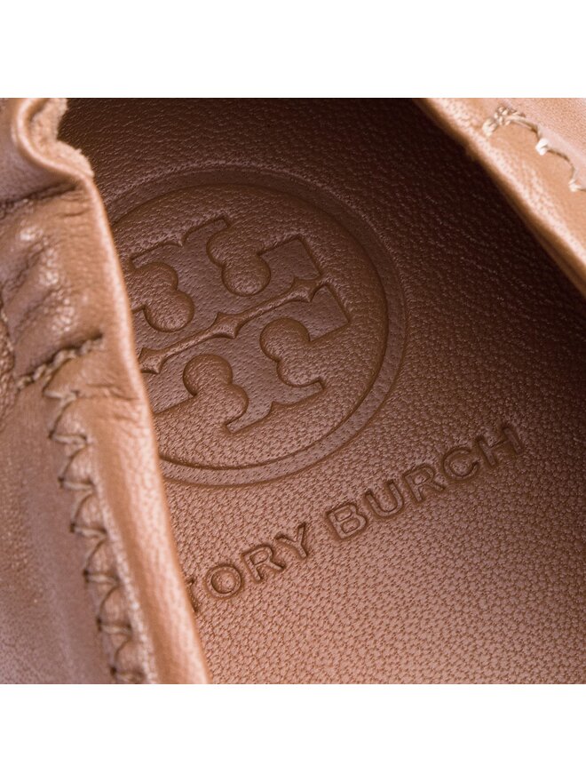 Tory Burch Ballerinas Tory Burch Minnie Travel Ballet With Metal Logo 50393 Braun