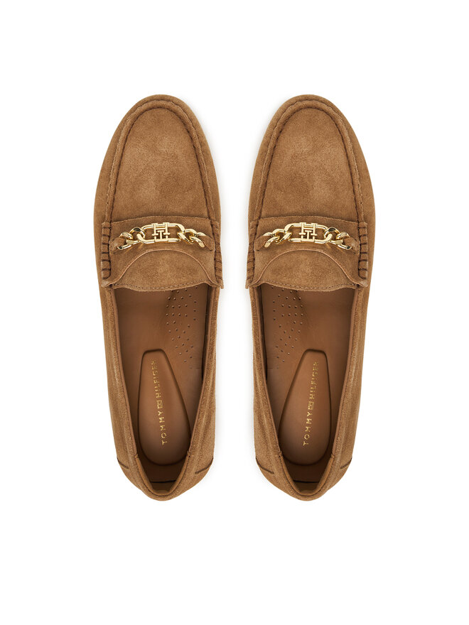 Tommy Hilfiger Mokassins Tommy Hilfiger Th Chain Suede Loafer FW0FW09327 Braun