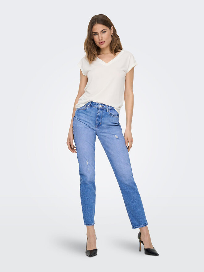 ONLY ONLY Marškinėliai Free 15287041 Balta Regular Fit