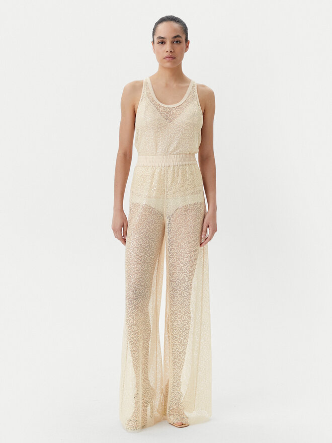 PINKO PINKO Felső Waiting canottiera rete Bézs Slim Fit