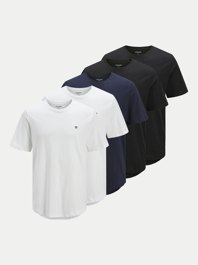 Jack&Jones Jack&Jones Set 5 majic s kratkimi rokavi Brody 12190468 Pisana Regular Fit