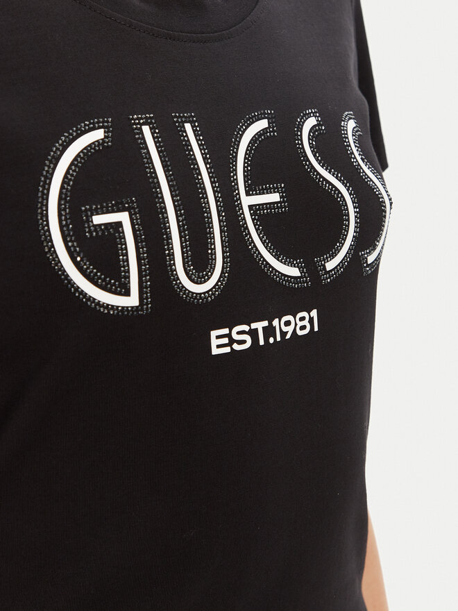 Guess Guess Marškinėliai W5YI05 J1314 Juoda Regular Fit