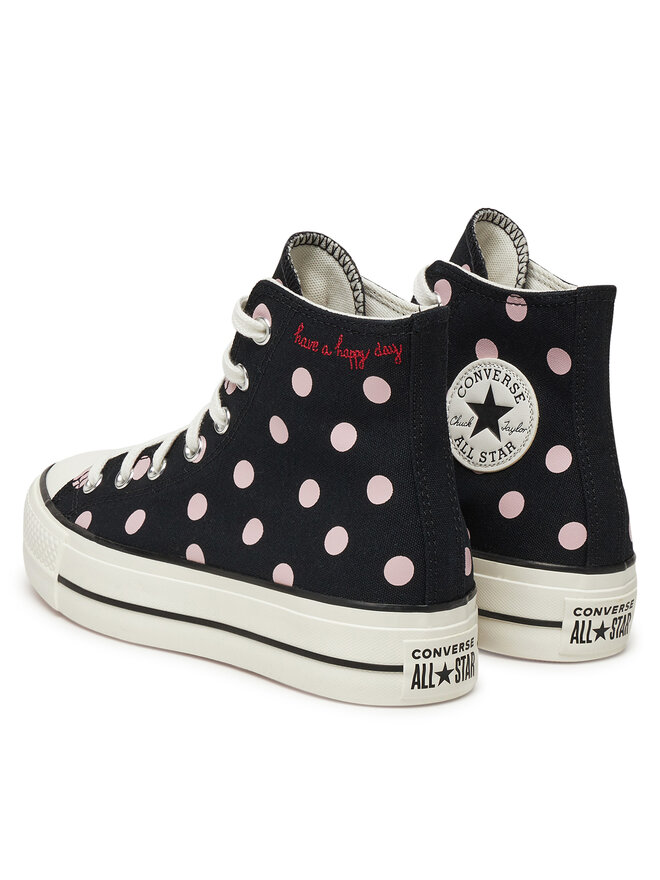 Converse Trampki Converse Chuck Taylor All Star Lift Platform Polka Dots A10688C Czarny