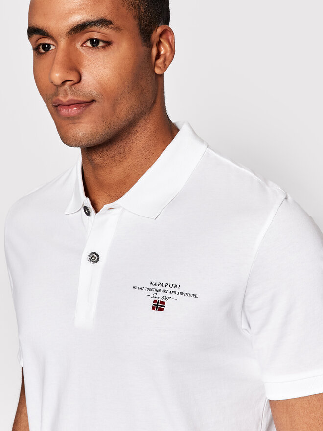Napapijri Napapijri Pólóing Elbas Jersey NP0A4GB4 Fehér Regular Fit