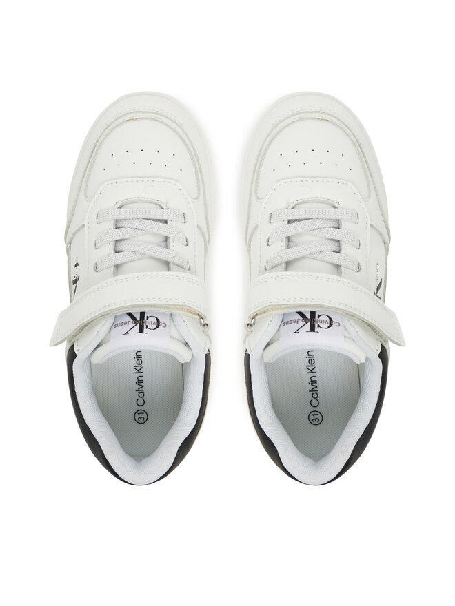 Calvin Klein Jeans Sneakersy Calvin Klein Jeans Low Cut Lace-Up/ Velcro Sneaker V1X9-82077-1355 S Biały