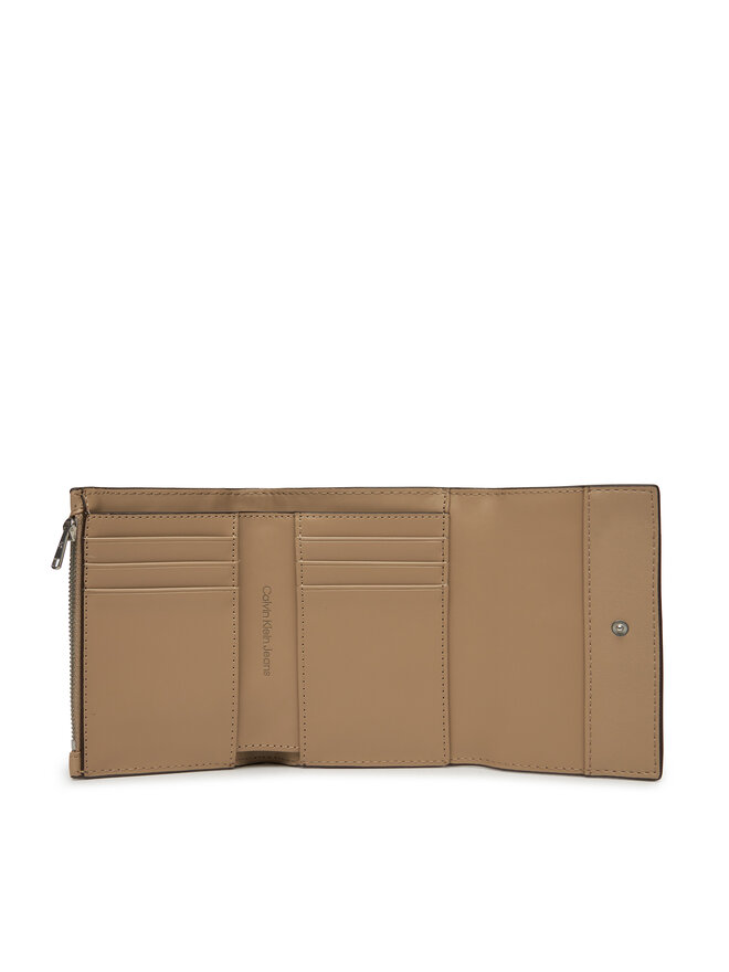 Calvin Klein Jeans Μικρό Πορτοφόλι Γυναικείο Calvin Klein Jeans Sculpted Medium Trifold LV04K1078G Μπεζ