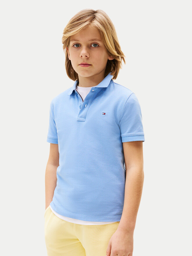 Tommy Hilfiger Tommy Hilfiger Polo marškinėliai Flag KB0KB09103 Žydra Regular Fit