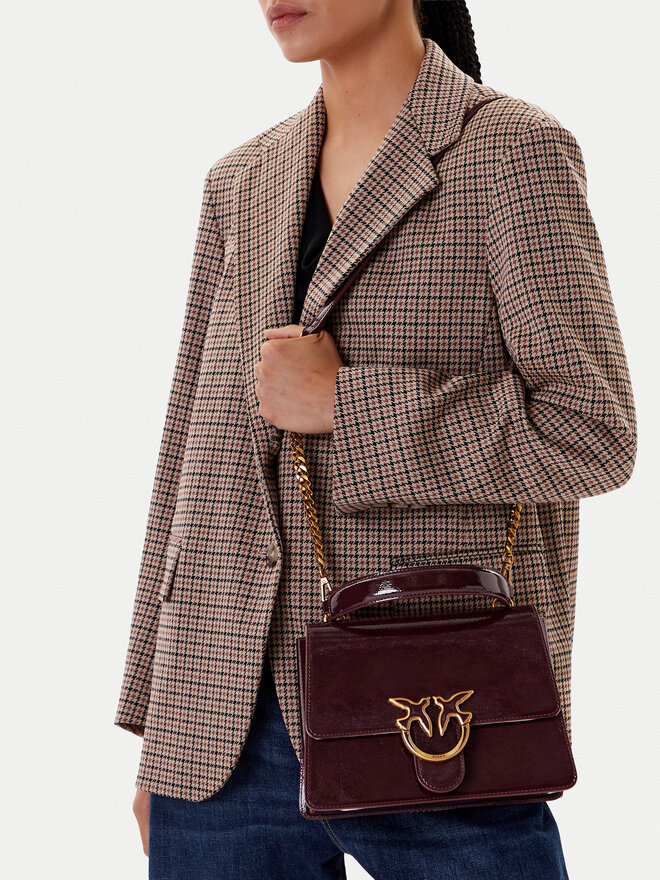 PINKO Ročna torba PINKO Love One Top Handle Classic Light PE 25 PLTT 100066 A1UV Y1HQ Bordo rdeča