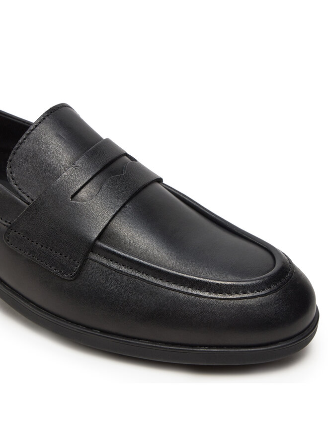 Tommy Hilfiger Slipper Tommy Hilfiger Flag Leather Classic Loafer FW0FW08030 Schwarz