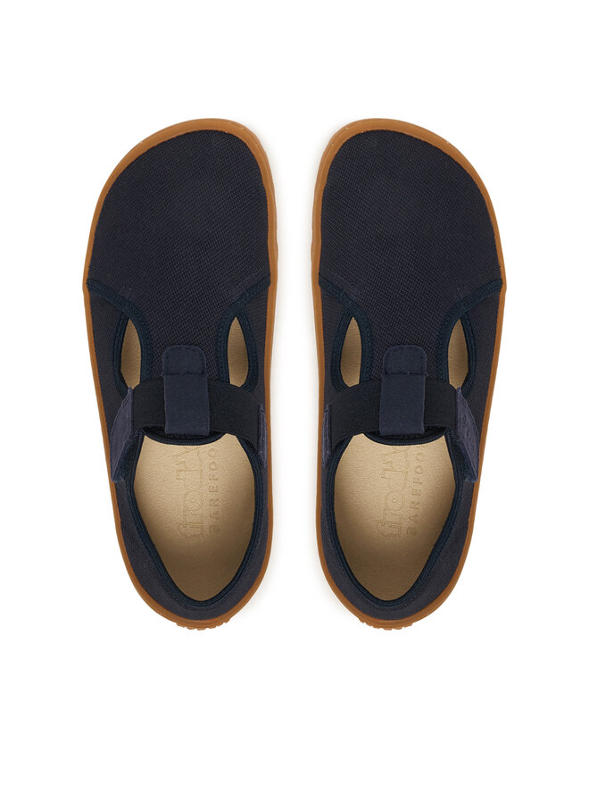 Froddo Hausschuhe Froddo Barefoot Canvas T-Bar G1700439 D Dunkelblau