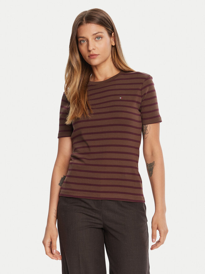 Tommy Hilfiger Tommy Hilfiger Camiseta New Cody WW0WW40587 Marrón Slim Fit