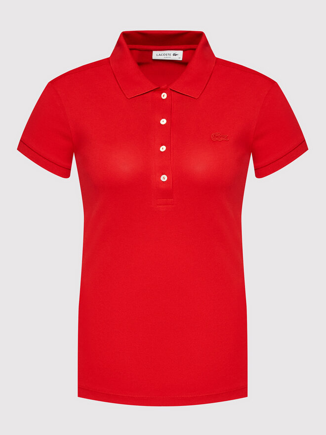 Lacoste Lacoste Polo majica PF5462 Rdeča Slim Fit