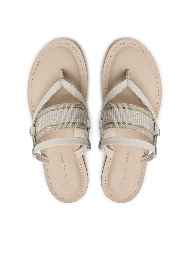 Tommy Hilfiger Zehentrenner Tommy Hilfiger Th Webbing Mule Sandal FW0FW07275 Weiß