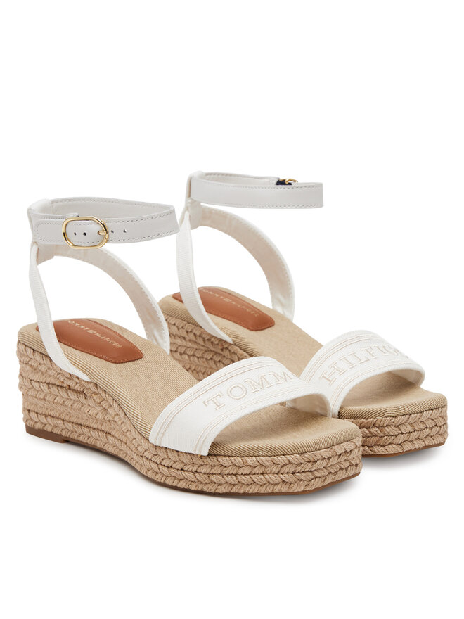 Tommy Hilfiger Espadryle Tommy Hilfiger Tommy Hilfiger Espad Mid Wedge FW0FW08805 Écru
