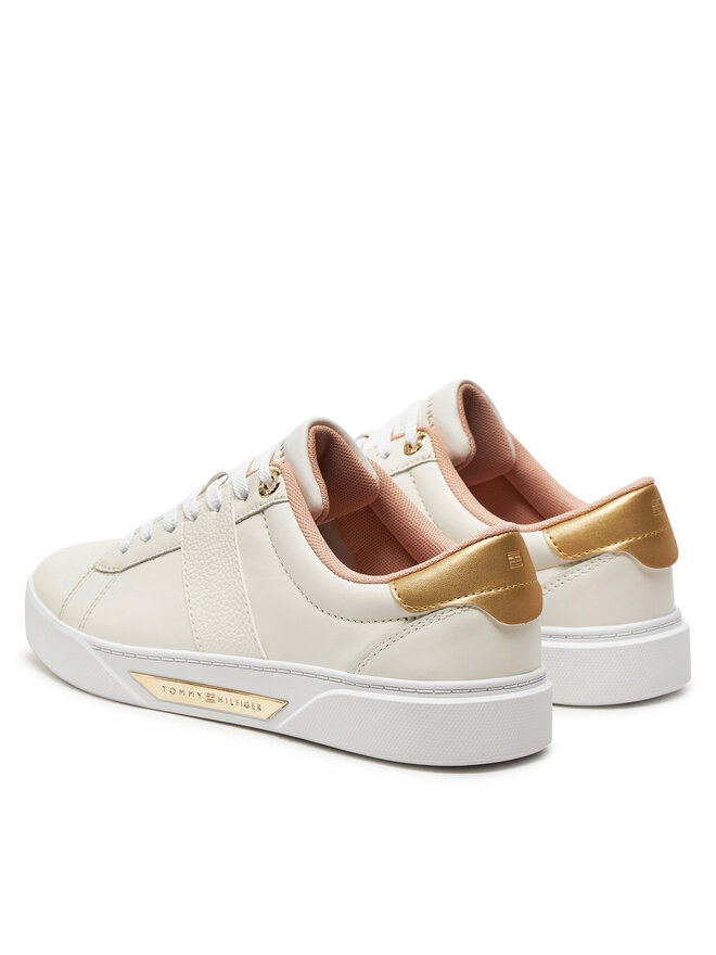 Tommy Hilfiger Sneakersy Tommy Hilfiger Chic Panel Court Sneaker FW0FW07998 Écru