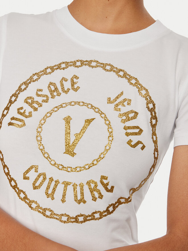 Versace Jeans Couture Versace Jeans Couture Camiseta 77HAHT02 CJ03T Blanco Slim Fit