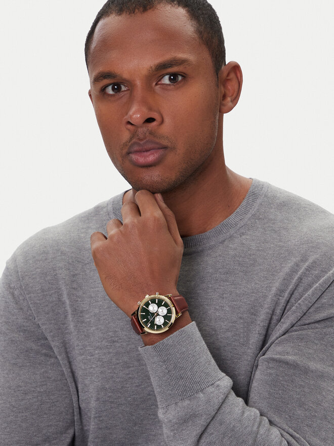 Daniel Wellington Karóra Daniel Wellington Iconic Chronograph St Mawes Arctic Panda DW00100876 Barna