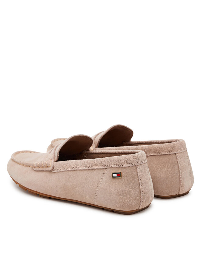 Tommy Hilfiger Mokasyny Tommy Hilfiger Flag Soft Suede Driver Loafer FW0FW08558 Różowy