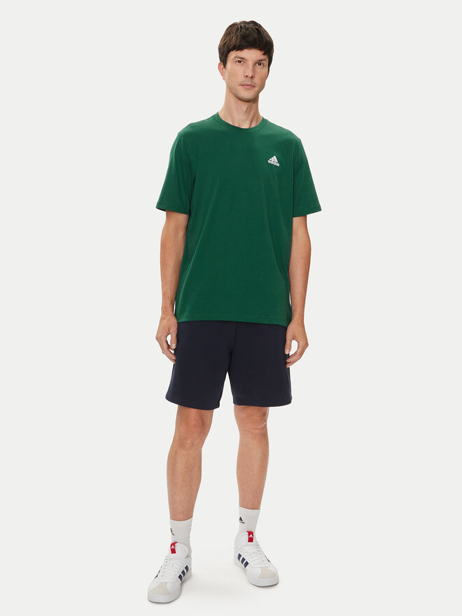 adidas adidas Marškinėliai Essentials Single Jersey Embroidered Small Logo IJ6111 Žalia Regular Fit
