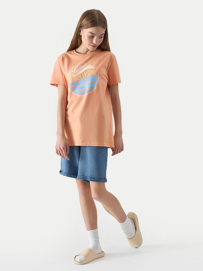 4F 4F Marškinėliai 4FJWSS24TTSHM1135 Oranžinė Regular Fit