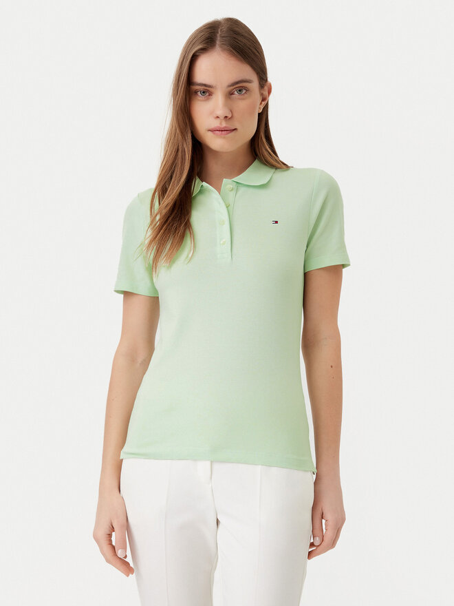 Tommy Hilfiger Tommy Hilfiger Pólóing 1985 WW0WW43225 Zöld Slim Fit